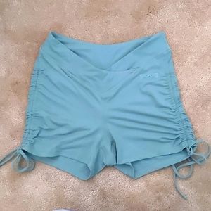 BO+TEE Fast Pace Silky Scrunch Bum Shorts in Green
